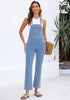 Bright Blue  Women's Casual Adjustable Strap fit Jumpsuit with Pocket Jeans Trouse