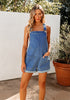 Classic Blue Women's Adjustable Denim Overall Short Sleeveless Stretch Women's Jumpsuits Rompers Dungarees Jeans