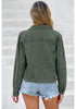 Army Green Acid Washed Denim Jeans Jacket