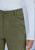 Olive Green - Women's High Waist Straight Leg Corduroy Pants with Comfort Stretch Waistband Vintage Casual Fall Winter