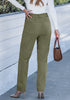 Olive Green - Women's High Waist Straight Leg Corduroy Pants with Comfort Stretch Waistband Vintage Casual Fall Winter