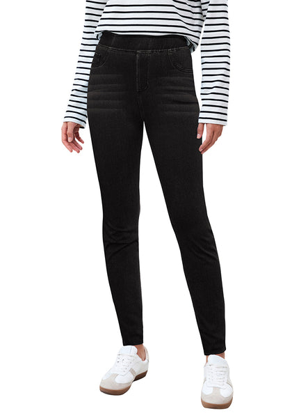 Black Washed Women's Stretch Slim Jeans High Waist Versatile Fashion Jeans Trousers Jeans
