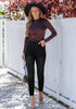 Black Washed Women's Stretch Slim Jeans High Waist Versatile Fashion Jeans Trousers Jeans