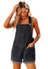 Washed Black Women's Adjustable Denim Overall Short Sleeveless Stretch Women's Jumpsuits Rompers Dungarees Jeans