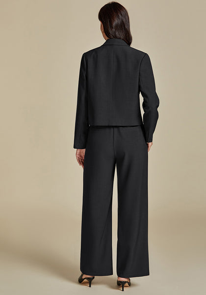 Black Women Business Casual Outfit Button Front Long Sleeve