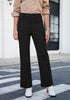 Black  Women's Wide Leg Corduroy Pants Fashion High Waisted Pants with Pockets