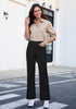 Black  Women's Wide Leg Corduroy Pants Fashion High Waisted Pants with Pockets
