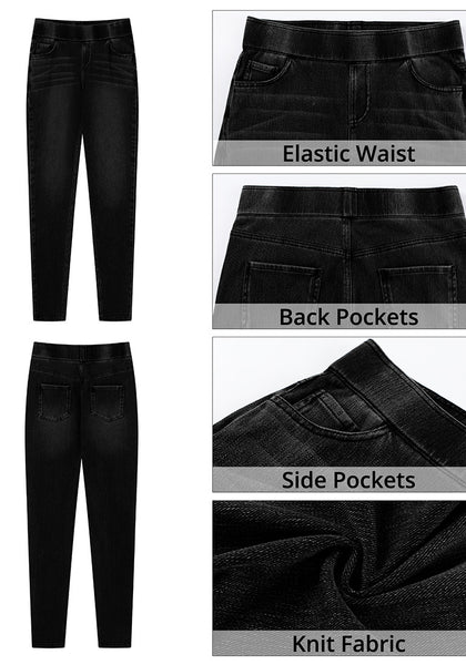 Black Washed Women's Stretch Slim Jeans High Waist Versatile Fashion Jeans Trousers Jeans