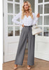 Titanium Gray Women's High Waisted Wide Leg Business Work Pants