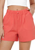 Deep Sea Coral for Women's Comfy Drawstring Dri-Fit Elastic Waist Shorts Lounge Sports Wear