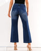2024 Indigo Skyblue  Women's Casual Flare High Waisted Jeans Wide Leg Relaxed Fit Stretch Ruched Denim Pants Trouser