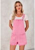 Aurora Pink Women's Adjustable Denim Overall Short Sleeveless Stretch Women's Jumpsuits Rompers Dungarees Jeans