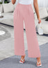 Powder Pink Women's High Waisted Wide Leg Business Work Pants