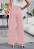 Powder Pink Women's High Waisted Wide Leg Business Work Pants