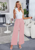 Powder Pink Women's High Waisted Wide Leg Business Work Pants