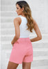 Quartz Pink Women's Chino High Waisted Elastic Waist Shorts Summer Straight Leg