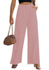 Powder Pink Women's High Waisted Wide Leg Business Work Pants