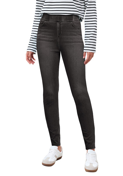Stormy Black Washed Women's Stretch Slim Jeans High Waist Versatile Fashion Jeans Trousers Jeans