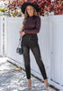 Stormy Black Washed Women's Stretch Slim Jeans High Waist Versatile Fashion Jeans Trousers Jeans