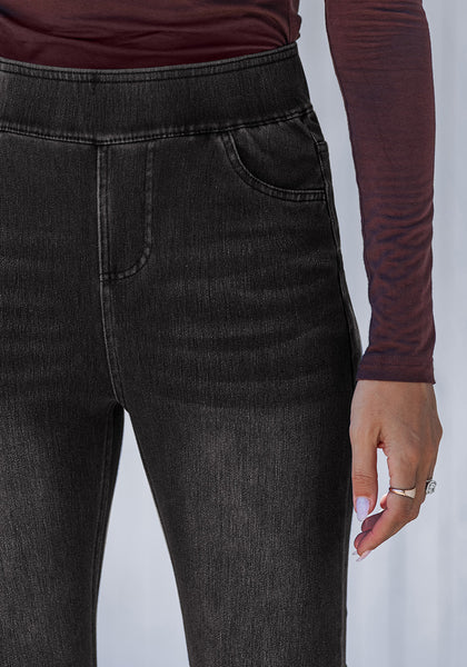Stormy Black Washed Women's Stretch Slim Jeans High Waist Versatile Fashion Jeans Trousers Jeans