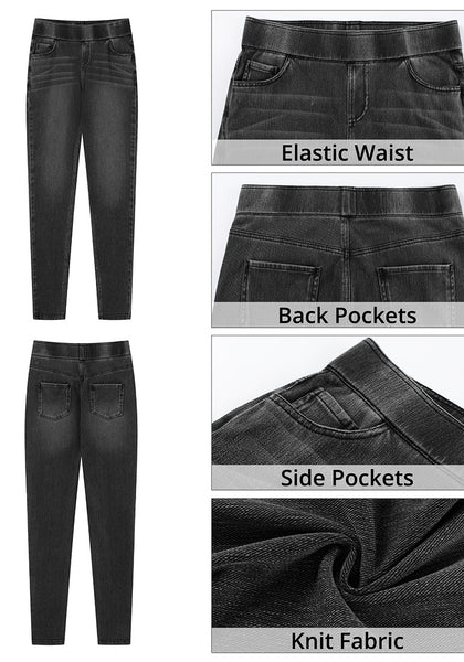 Stormy Black Washed Women's Stretch Slim Jeans High Waist Versatile Fashion Jeans Trousers Jeans