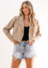 Apricot Women's Cropped Business Casual Blazers Lapel Work Office Jackets