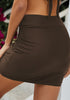 Chocolate Brown Tulip Hem Fitted Slim Swim Skirt