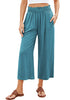 Lake Women's High Waisted Wide Leg Elastic Waist Linen Palazzo Pants Pull On Smock Waist Baggy Fit Trousers