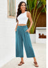 Lake Women's High Waisted Wide Leg Elastic Waist Linen Palazzo Pants Pull On Smock Waist Baggy Fit Trousers