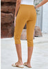 Golden Glow Women's Capri High Waisted Pant Skinny Fit Pocket Stretch Legging Trousers
