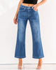 2024 Lapis Longing Women's Casual Flare High Waisted Jeans Wide Leg Relaxed Fit Stretch Ruched Denim Pants Trouser