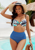 Gray Blue High Waist Ruched Swim Bottom