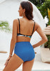 Gray Blue High Waist Ruched Swim Bottom