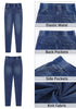 Bright Cobalt Blue Washed Women's stretch slim jeans high waist versatile fashion jeans trousers jeans
