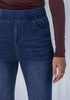 Bright Cobalt Blue Washed Women's stretch slim jeans high waist versatile fashion jeans trousers jeans