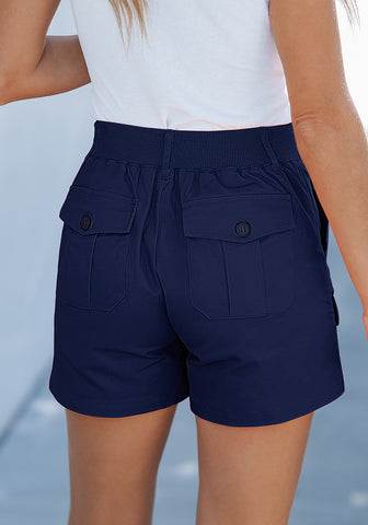 2024 Cargo Shorts for Women High Waisted Casual Summer Chino Shorts Elastic Waist Button Shorts With Pockets