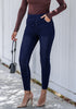 Night Blue Washed Women's Stretch Slim Jeans High Waist Versatile Fashion Jeans Trousers Jeans