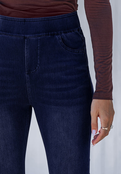 Night Blue Washed Women's Stretch Slim Jeans High Waist Versatile Fashion Jeans Trousers Jeans