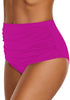 Deep Magenta High Waist Ruched Swim Bottom