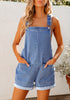 Women's Adjustable Denim Overall Short Sleeveless Stretch Women's Jumpsuits Rompers Dungarees Jeans