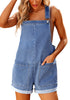 Women's Adjustable Denim Overall Short Sleeveless Stretch Women's Jumpsuits Rompers Dungarees Jeans
