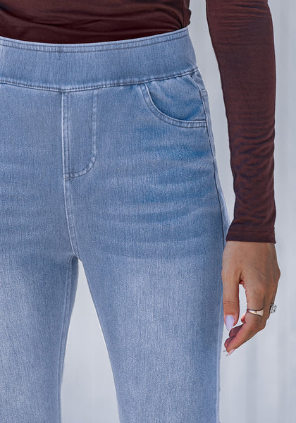 Seaside Blue Washed Women's Stretch Slim Jeans High Waist Versatile Fashion Jeans Trousers Jeans