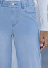 Seaside Blue for Women's Effortlessly Stylish High Waisted Wide Leg  Pull-On Stretchy Jean Pants with Functional Pockets