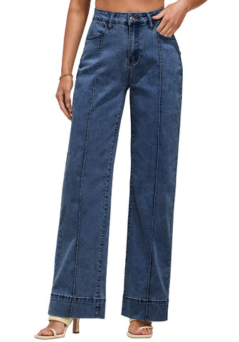 Vintage Dark Blue Women's High Waisted Denim Jeans