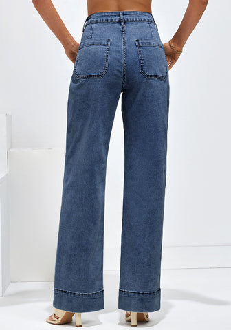 Vintage Dark Blue Women's High Waisted Denim Jeans
