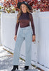 Lennox Blue Trendy Wide Leg Jeans for women  Chic High Waisted Stretchy Button Front Denim Pants