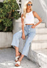 Vintage Light Wash Women's High Waist Denim Wide Legs Jeans Pants With Front pockets