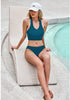 Lake Blue Women's Adjustable Strap Crop Racer Back Bikini Top Swimsuit