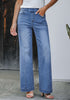 Bay Blue Women's Stretchy Pull On Jeans High Waisted Denim Pants 90s