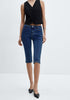 Medium Blue Women's Casual  Denim  Slim Capri Jeans Fashion Clothing